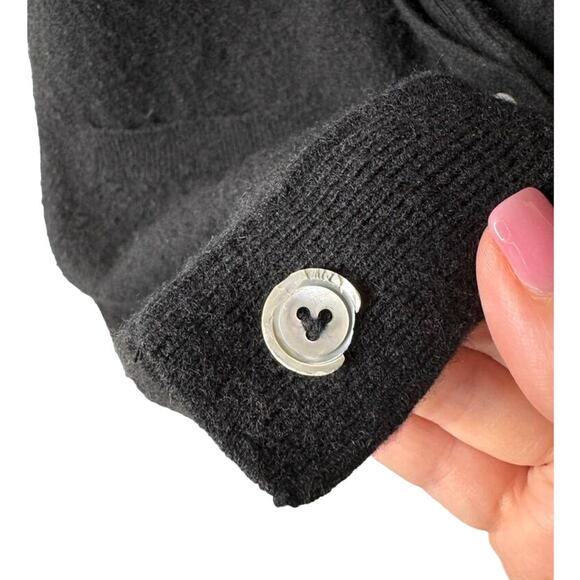 Vince Black Small Cashmere Button-Up Short Sleeve Kimono Dolman Sweater Cardigan - Picture 8 of 12